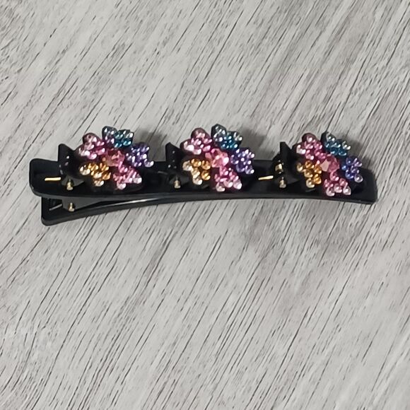 Source Unknown Accessories - Rainbow Rhinestone Black Alligator Hair Clip
